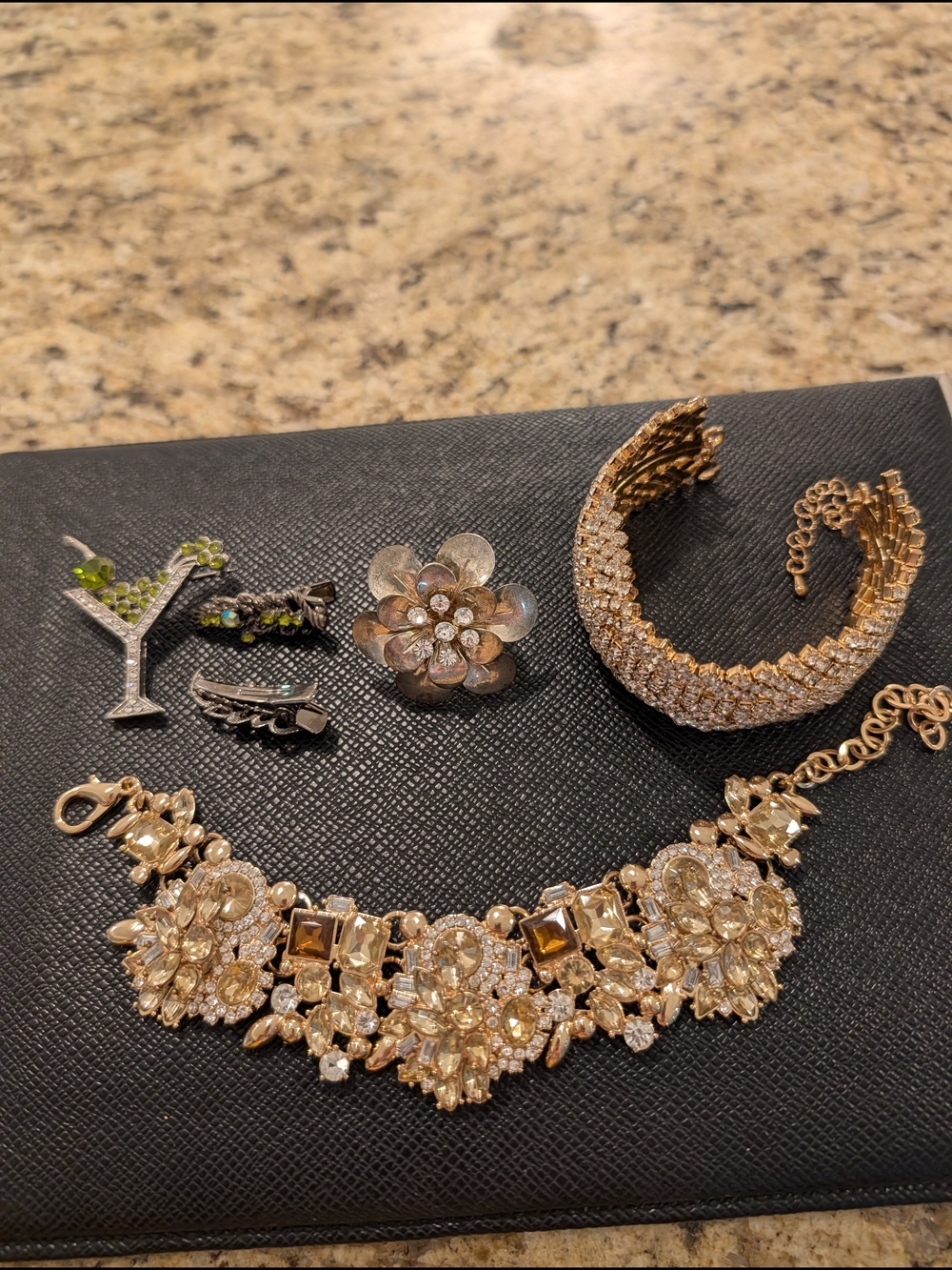Gold-Tones Crystal and Beaded Statement 5 Piece Set for $25.00